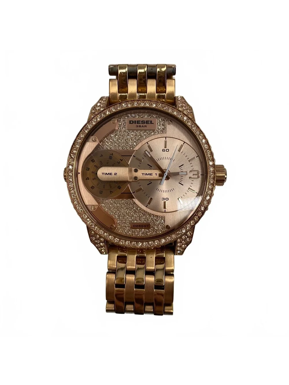 Diesel Rose Gold 3Bar Mini Daddy Jeweled Watch | OS Regular